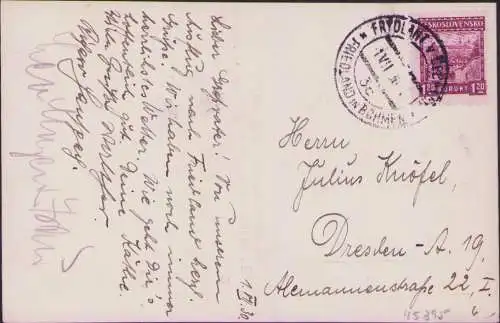 45395 AK Wallensteins Schloss Frydlant v Cechach Friedland in Böhmen 1930 Fotoka