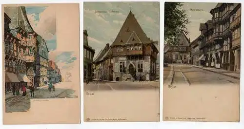 43092 3 AK Goslar Marktstraße Altdeutsches Gildehaus um 1905 Meissner & Buch