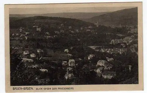 43081 AK Baden-Baden Panorama Blick gegen den Friesenberg um 1920