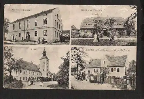 21585 AK Sohrneundorf Florsdorf Gerichtskretscham Kolonialwaren Schule 1911