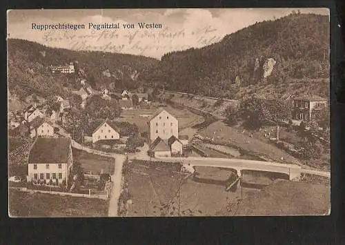 21544 AK Rupprechtstegen Pegnitztal von Westen rechts Bahnhof Gleise 1912