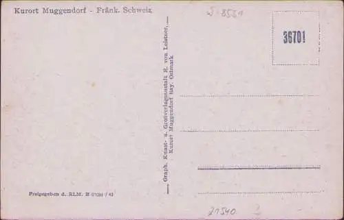 21540 AK Kurort Muggendorf Fränk. Schweiz 1943