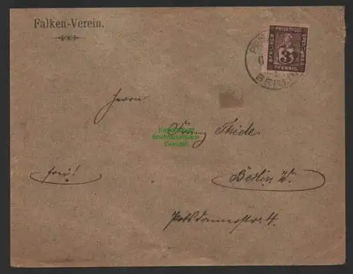 B10203 Brief Berliner Privatpost Spedition A. G. 1895 Falken Verein