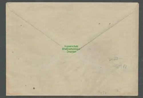 B-5697 SBZ Gebühr Bezahlt Brief Schmiedefeld a. Rennsteig Schleusinger Neundorf