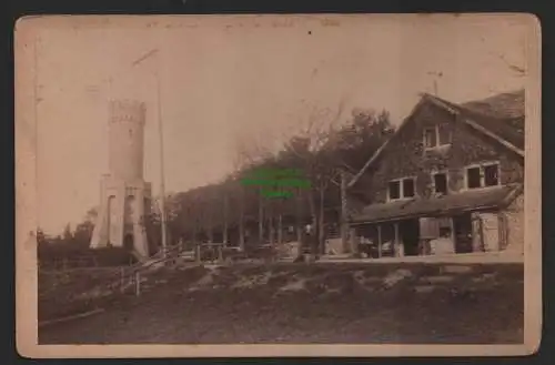 B10009 Foto auf Hartpappe Jena 1891 Kriegerdenkmal und Forsthaus