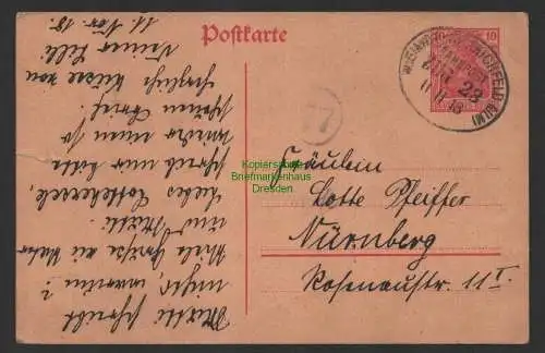 B10151 DR Ganzsache Bahnpost Weimar - Kranichfeld Ilm 1918