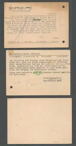 B-5700 SBZ Gebühr Bezahlt 3x Postkarte Oberschönau Kr. Schmalkalden 1945