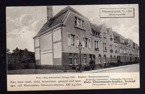 96918 AK Cöln Wartburgstraße 1917 Rhein. Schwemmstein Syndikat Neuwied