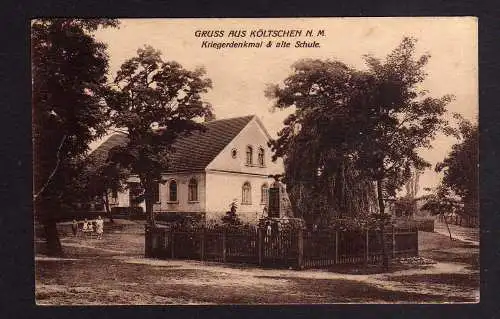 96890 AK Kolczyn Költschen N. M. Kr. Oststernberg Kriegerdenkmal Alte Schule