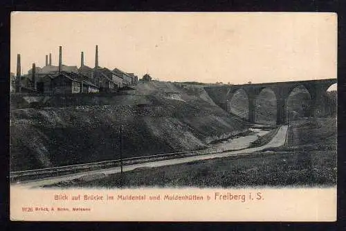 95232 AK Brücke im Muldental Müldenhütten bei Freiberg um 1910