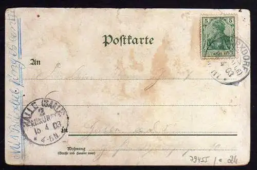 79455 AK Cossdorf Bez. Halle Post Gasthof Kronprinz 1903 Windmühle Mole