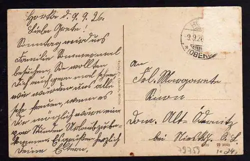 79759 AK Lodenau Rothenburg Postagentur Schloß Pappen Fabrik 1926