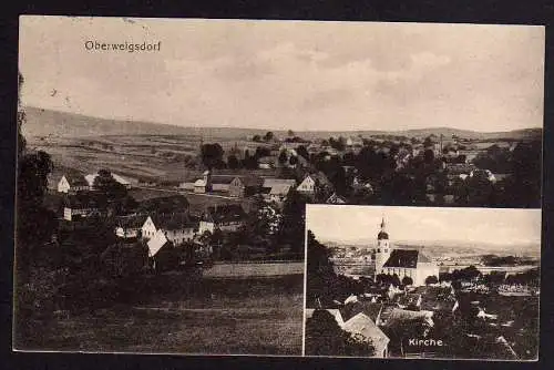 77770 AK Oberweigsdorf 1922 Kirche Ort Weigsdorf Reichenau