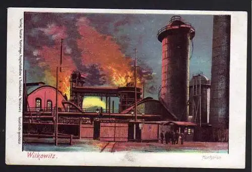 77822 AK Witkowitz Hochofen Litho 1900 Witkowitzer Eisenwerke