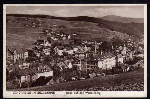 77971 AK Schönheide Erzgebirge Blick auf den Webersberg 1930