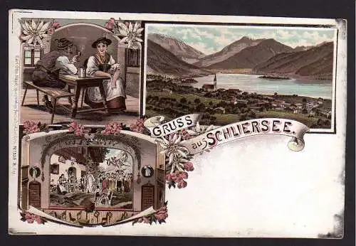 75771 AK Litho Schliersee Tracht Paar  um 1900