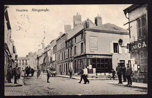 63917 AK Vouziers Königstraße Barbier Feldpost 1916