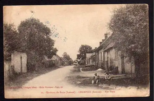 63941 AK Environs de Roye Somme 1915 Champien Somme Rue