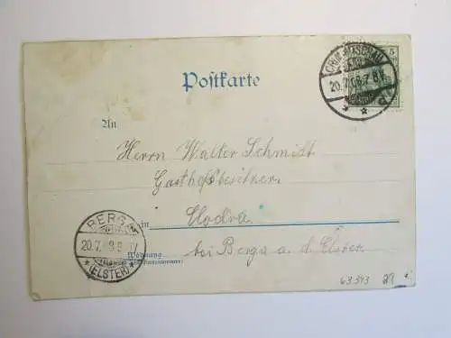 63343 AK Crimmitschau Litho 1906 Hotel zum schwarzen Adler Festsaal