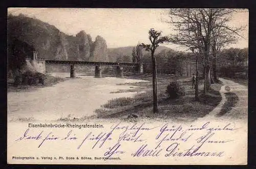 63627 AK Rheingrafenstein Bad Münster am Stein-Ebernburg Eisenbahnbrücke 1901