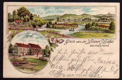 63323 AK Wolfsgefärth Zedlitz Kr. Greiz 1907 Gastwirtschaft Kl. Mühle Elstertal