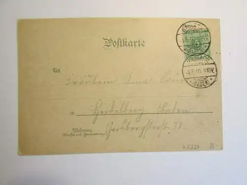 63357 AK Hofstetten Baden 1900 Litho Gasthaus zu den 3 Schneeballen