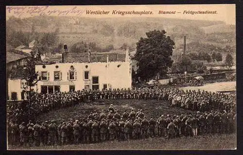 53725 AK Blamont Feldgottesdienst Frankreich 1917 Feldpost