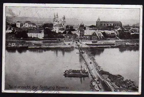 53337 AK Festung Kowno Notbrücke 1916 Feldpost Kaunas Litauen