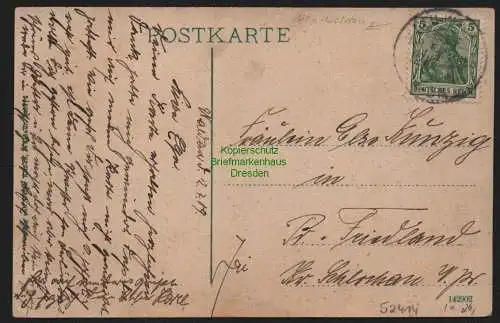 52414 AK Waldau W.-Pr. 1909 Gasthaus Post Brennerei Restgut