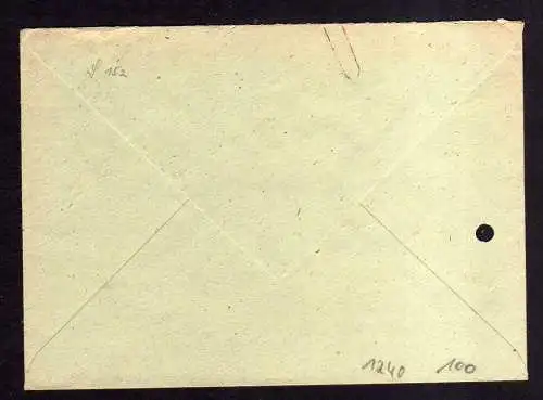 h1240 Brief Handstempel Bezirk 27 Burgstädt 3x 8 violett 5.7.48 Volksstimme Krei