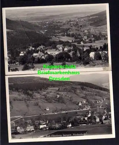 119315 2 AK Bad Flinsberg Isergebirge Greiffenstein Niederdorf Fotokarte um 1930