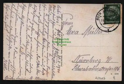 25407 AK Mühlstetten über Roth b. Nürnberg Land, gelaufen 1940