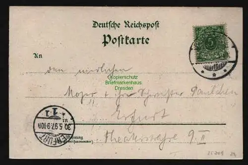 25209 AK Litho Friedrichroda Bahnhof Kurhaus Schloss Reinhardsbrunn 1897
