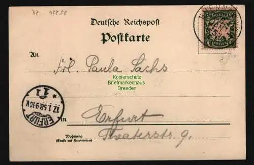 25224 AK Litho Erfurt Blumenstadt 1898, gelaufen 1898