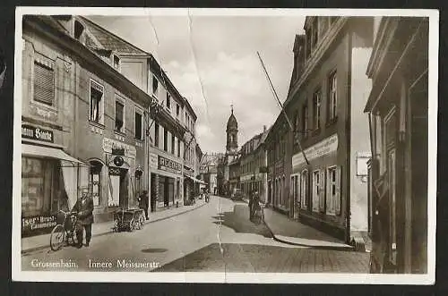 25340 AK Grossenhain Innere Meissnerstr. Frisör Damen Salon, gelaufen 1938 , Bug