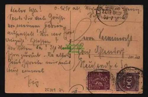 25329 AK Penig Sachsen Bahnhof Zug Bahnpost 1923, gelaufen 1923