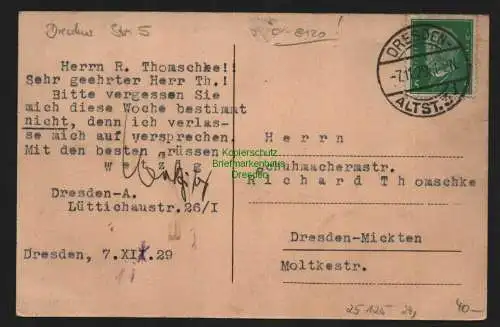 25125 AK Dresden W. Kelling chem. Wasch Anstalt 1929 Coswig  1929