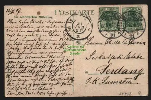 24422 AK Berlin Kronprinzen Zelt Franz Diesner 1907 nach Srdang Sumatra Niederl.