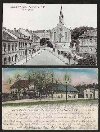 24491 2 AK Schöneck Unterer Markt Apotheke Tannenhaus 1902 Gaststätte Restaurant