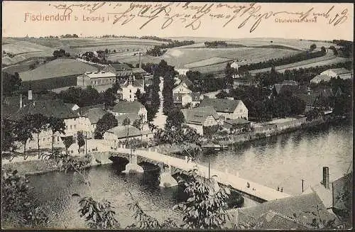 23656 AK Fischendorf bei Leisnig Gasthaus Obstweinschänke Fabrik , gelaufen 1915