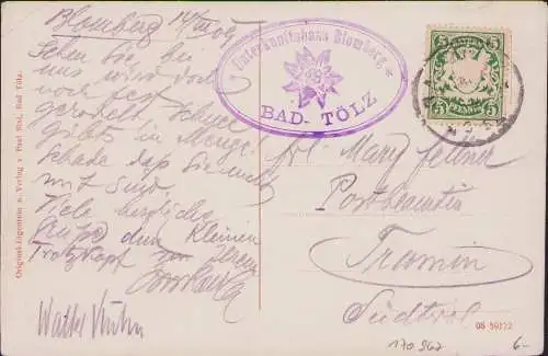 170967 AK Blomberghaus Blomberg Bayerische Voralpen Bad Tölz 1909