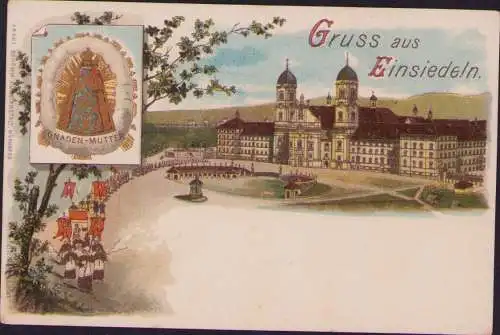 170804 AK Einsiedeln Schweiz Litho 1911 Kloster