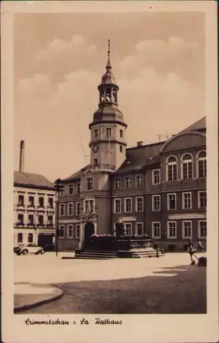 170815 AK Crimmitschau i. Sa. Rathaus 1956