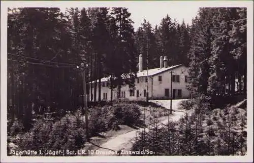 170864 AK Zinnwald Sa. 1940 Jägerhütte des Bat. I. R. Dresden