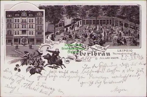 158245 AK Litho Eberlbräu Leipzig 1896 Thomaskirchhof 16