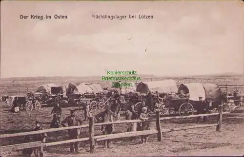 158802 AK Der Krieg im Osten um 1915 Flüchtlingslager bei Lötzen Ostpreußen