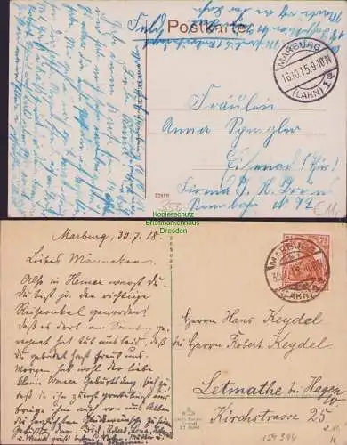 154944 2 AK Marburg Lahn 1915 Kaserne des Kurhessischen Jäger Bataillon 11 1918