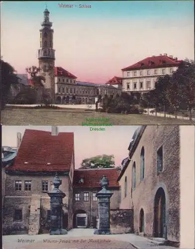 154613 2 AK Weimar Schloss Witums Palais mit der Musikschule 1908