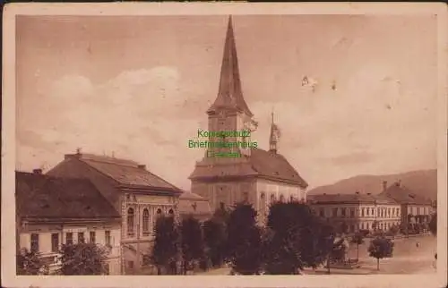 154663 AK Bystrice pod Hostynem Bistritz am Hostein Marktplatz Kirche um 1920