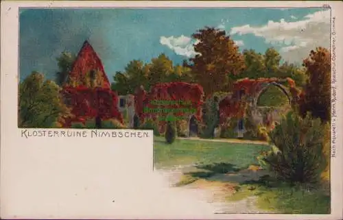 154638 AK Klosterruine Nimbschen Litho Künstlerkarte Herm. Rudolf 1910